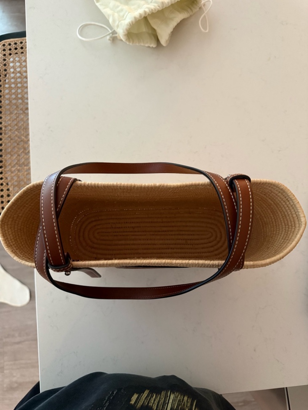 Loewe Natural Straw Tote with Brown Leather Trim - Picture 12 of 14